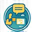 Customer support icon representing multiple communication channels